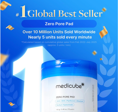 Medicube Zero Pore Pad 2.0 – Pads Exfoliants pour les Pores – 70 pads