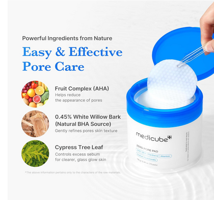 Medicube Zero Pore Pad 2.0 – Pads Exfoliants pour les Pores – 70 pads