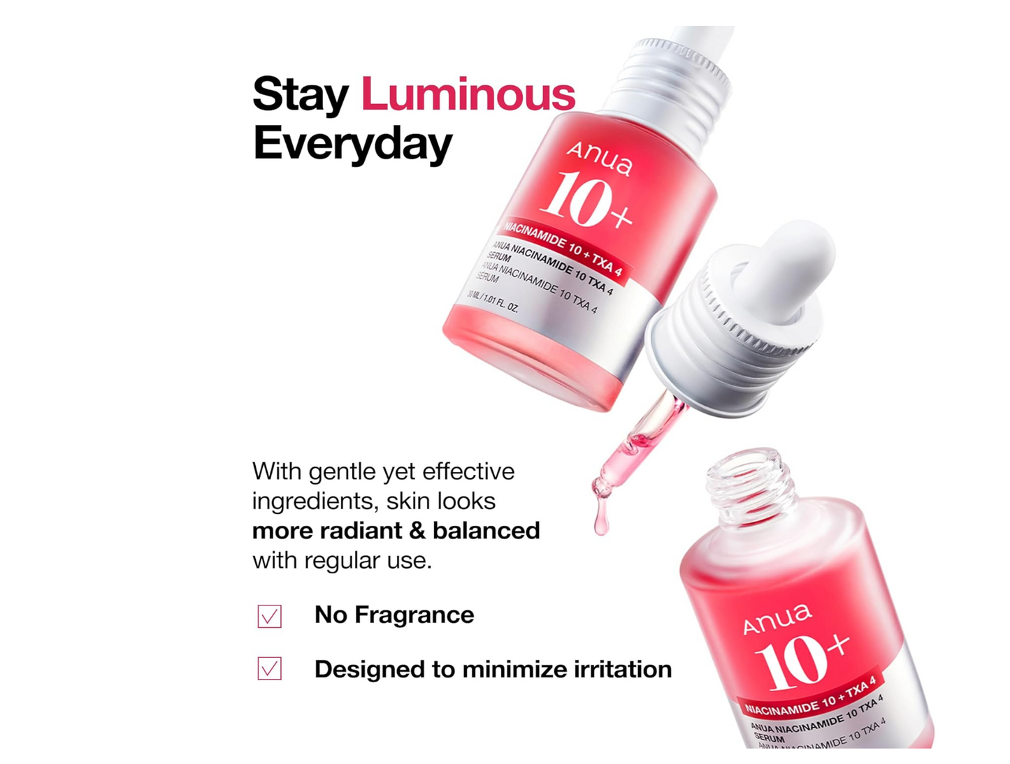 Anua 10+ Sérum Niacinamide 10% + Acide Tranexamique 4%